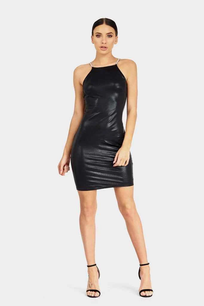 Black Dress Diamante back strap - Image 4