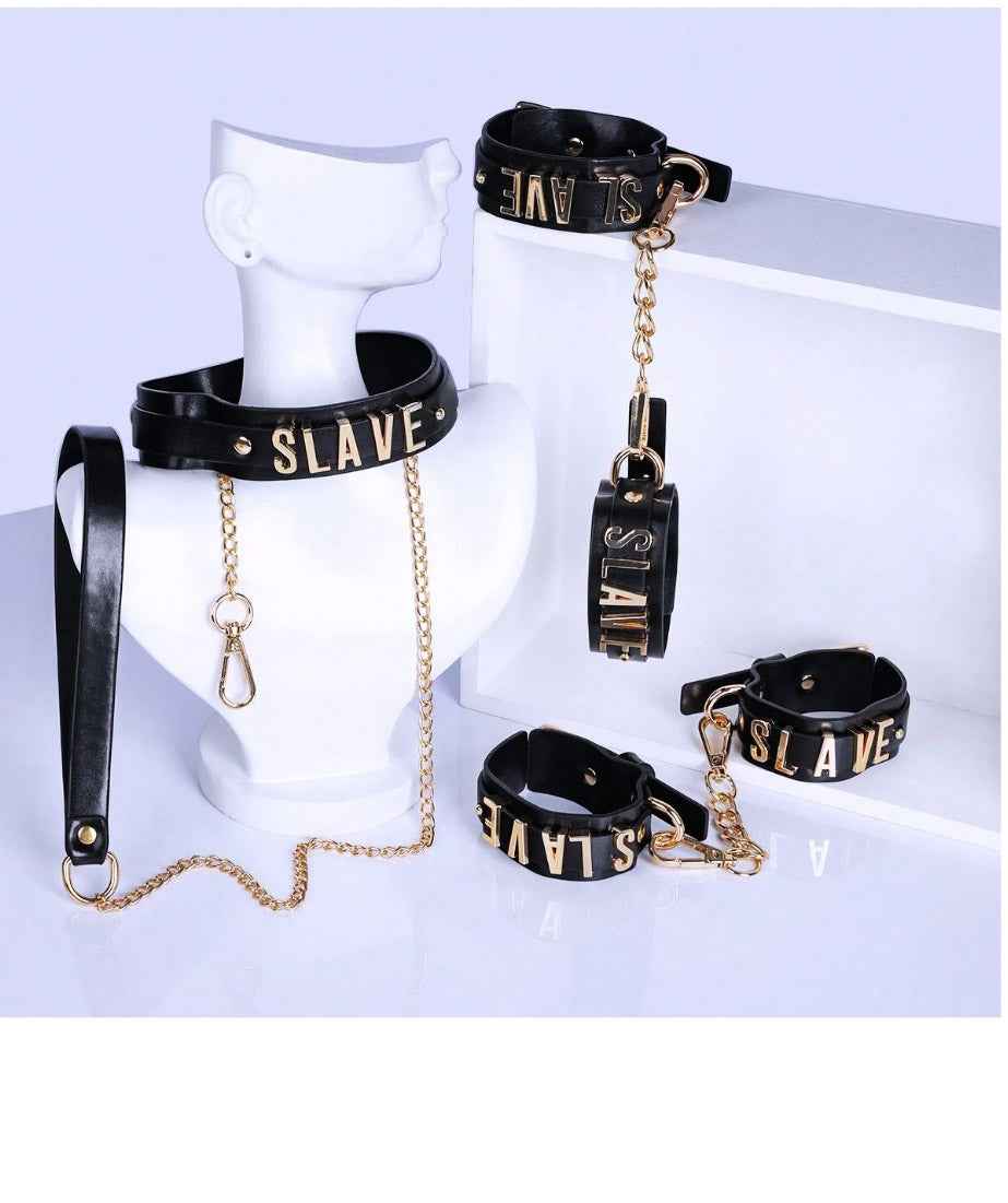 Black Faux Leather Bondage Set For Couples Erotic - Image 3
