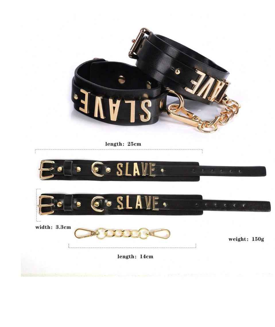 Black Faux Leather Bondage Set For Couples Erotic - Image 4