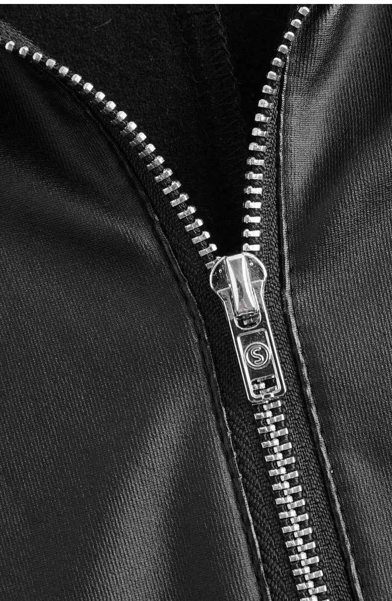 Black Wet Look Zipper Front Catsuit - Image 5