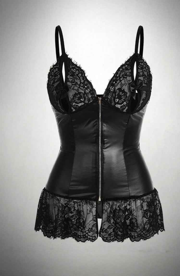 Daring Wet Look Chemise - Image 7