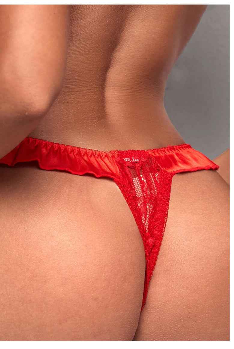 Frilly Red Satin Trim Panty - Image 2