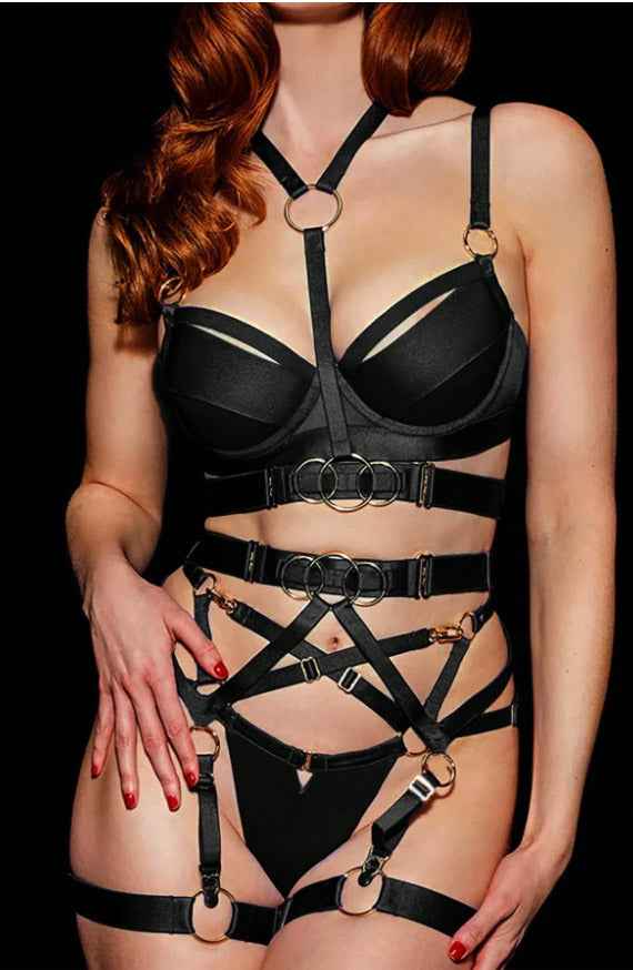 Hot Black 5 Piece Lingerie Set - Image 8