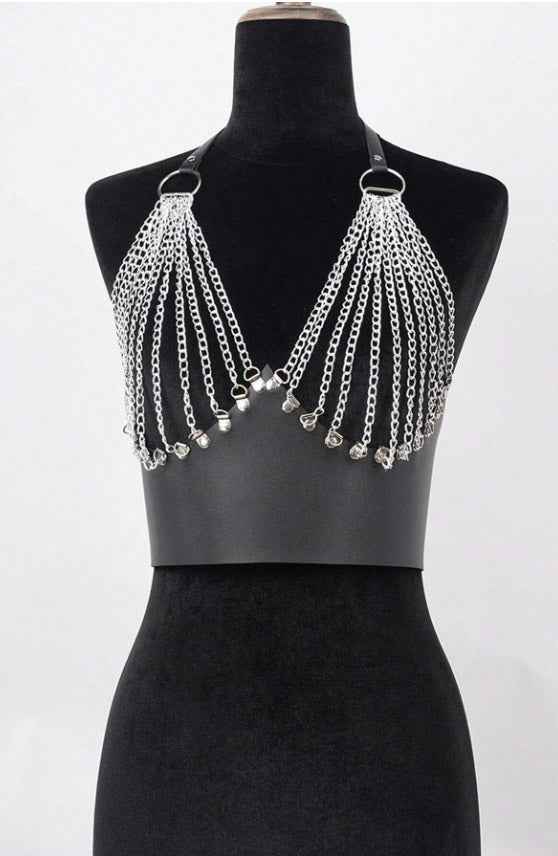 Leather Bust Harness Chain - Image 2