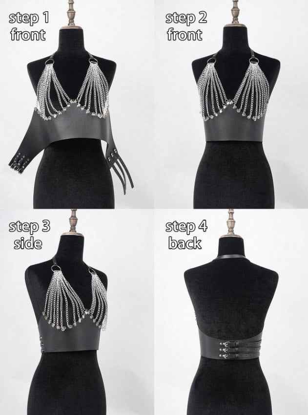 Leather Bust Harness Chain - Image 3
