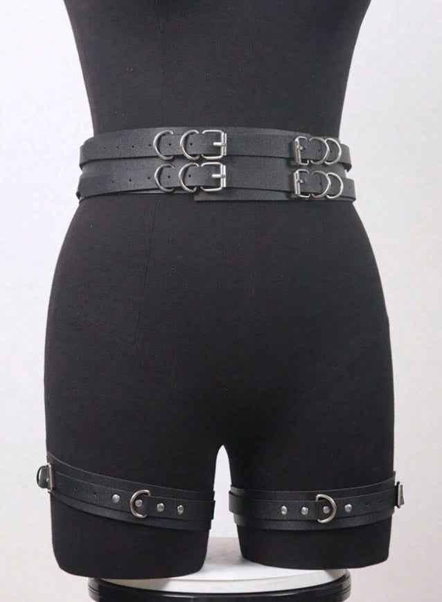 Leather Fetish Harness Strap Belt - Image 3