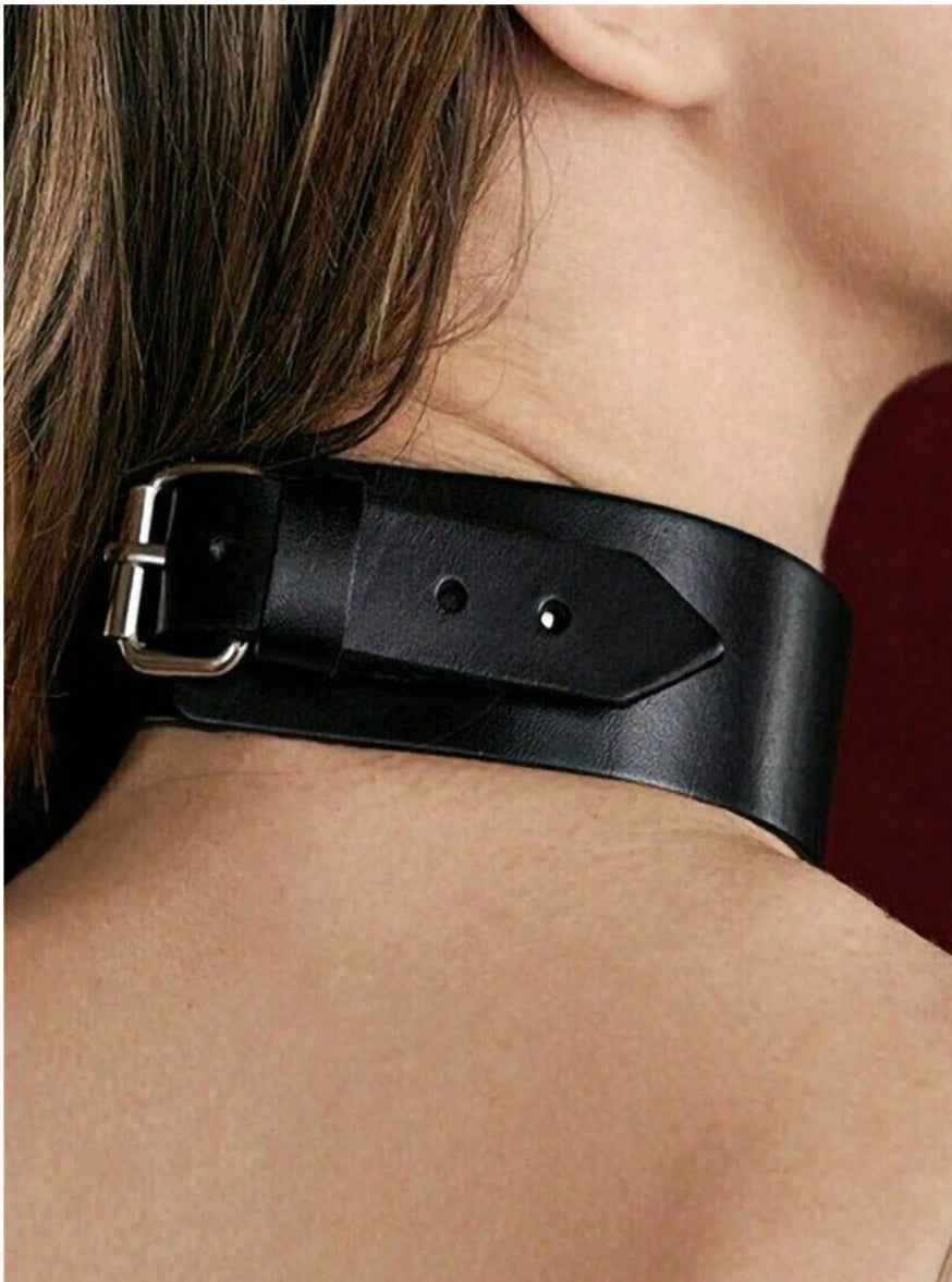 Leather Neck Harness Choker Necklace - Image 2