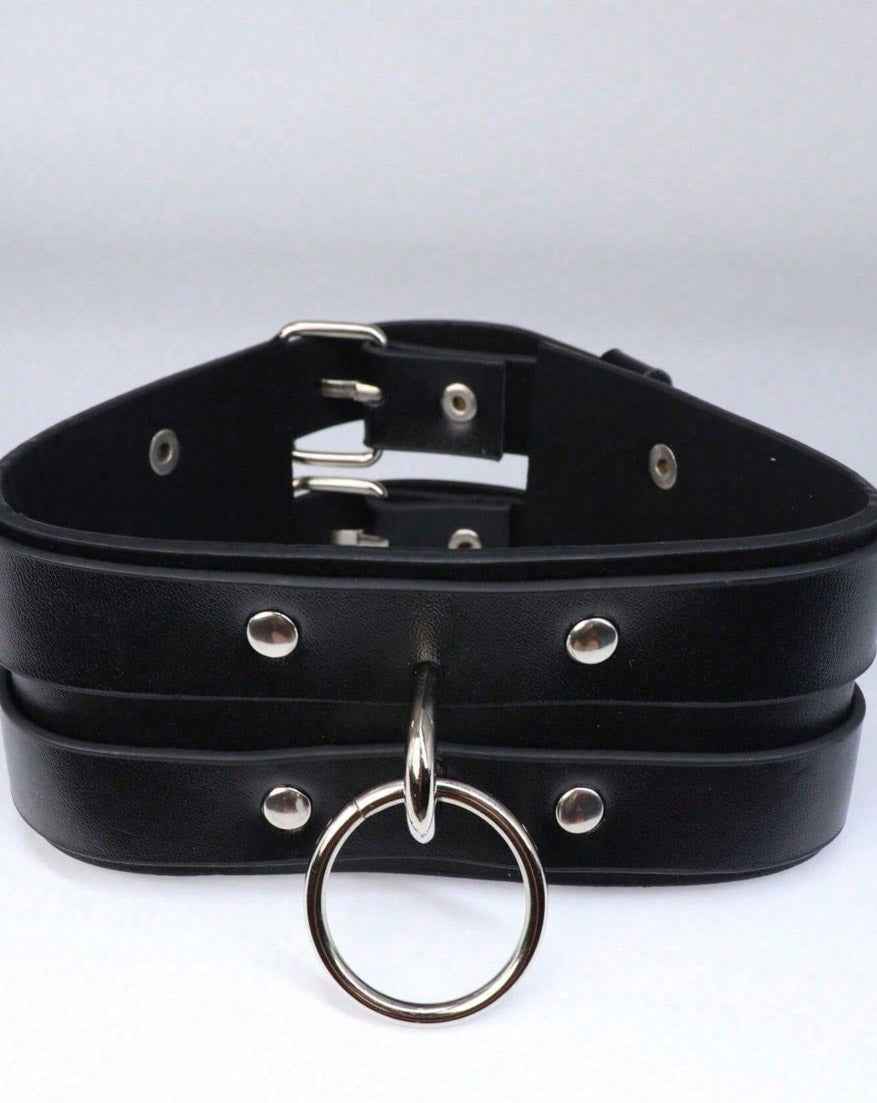 Leather Neck Harness Choker Necklace - Image 3