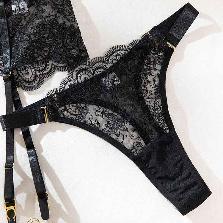 Love Tease Lace Bra and Garter Set - Image 3