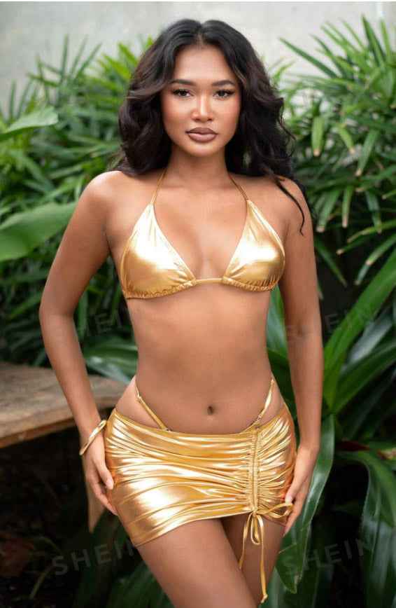 Metallic Gold Bikini Set - Image 3