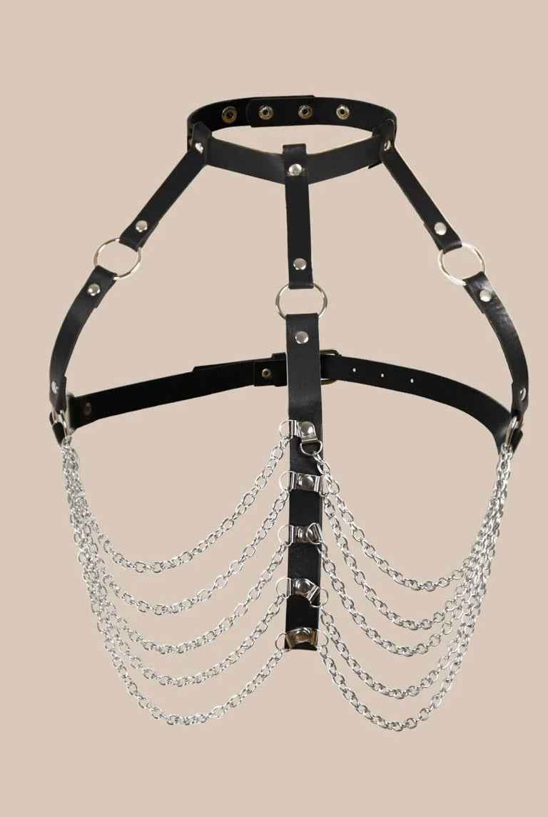 Open Cup Body Harness with Chains - Image 4