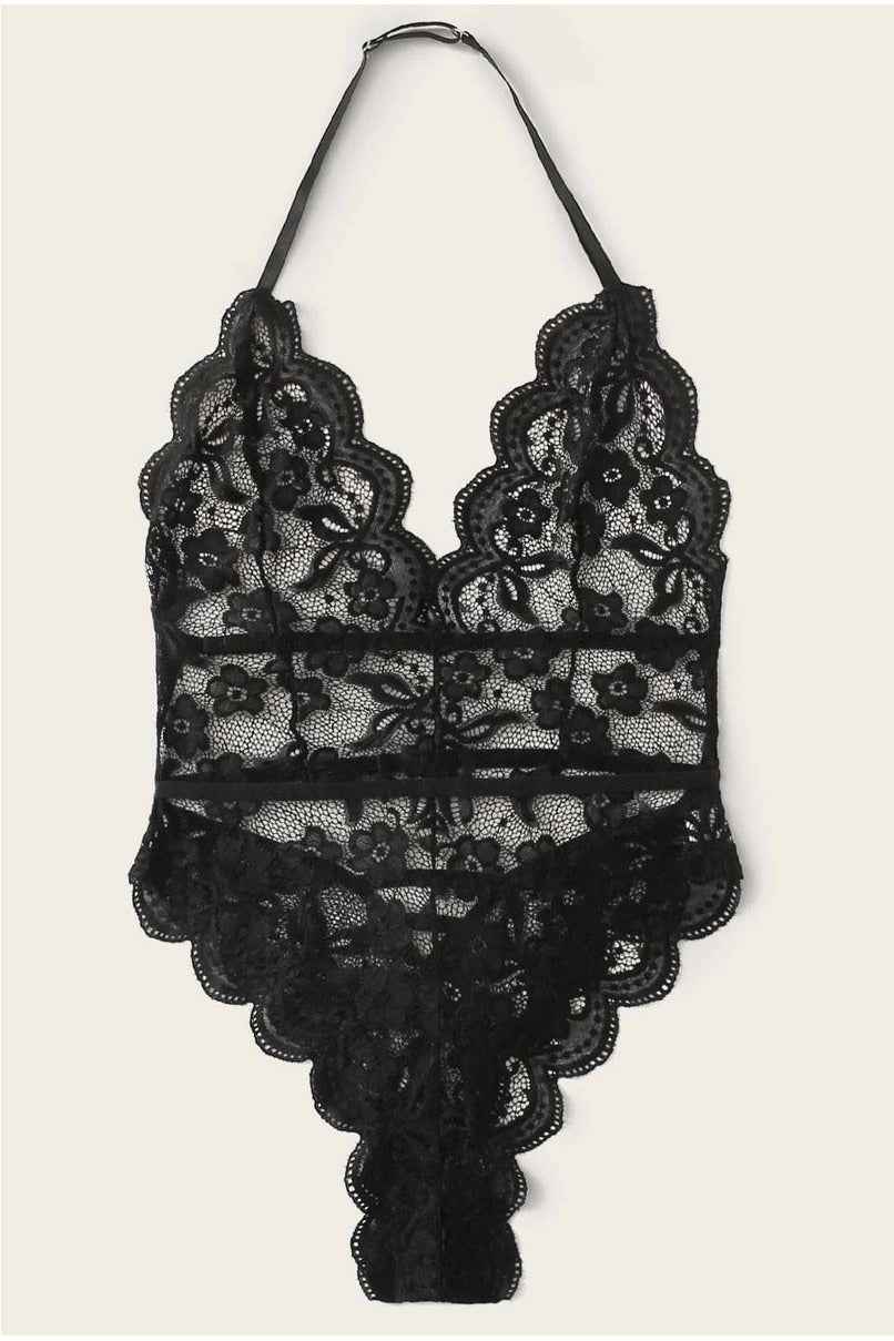 Plunging Lace Halterneck Teddy - Image 4
