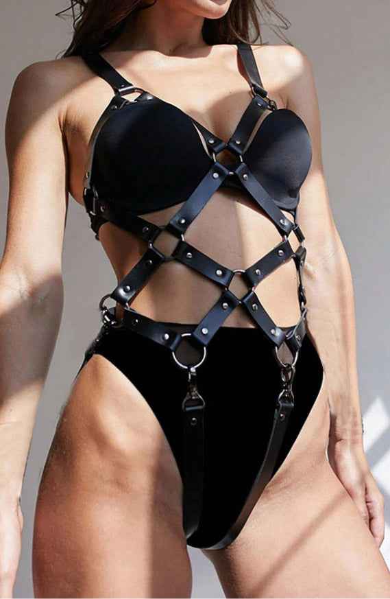 Pu Leather Body Harness Bodysuit Straps Lingerie - Image 3