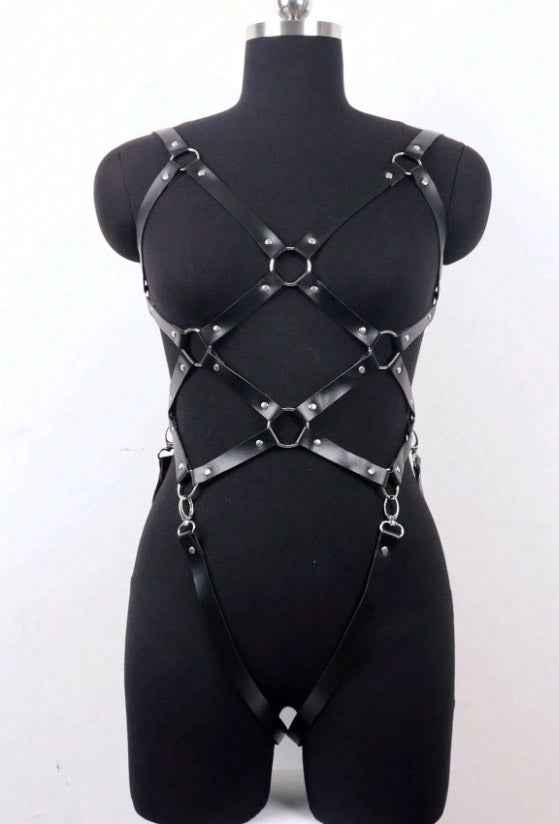 Pu Leather Body Harness Bodysuit Straps Lingerie - Image 4