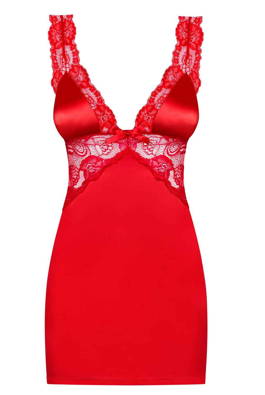 Romantic Red Satin Chemise - Image 2