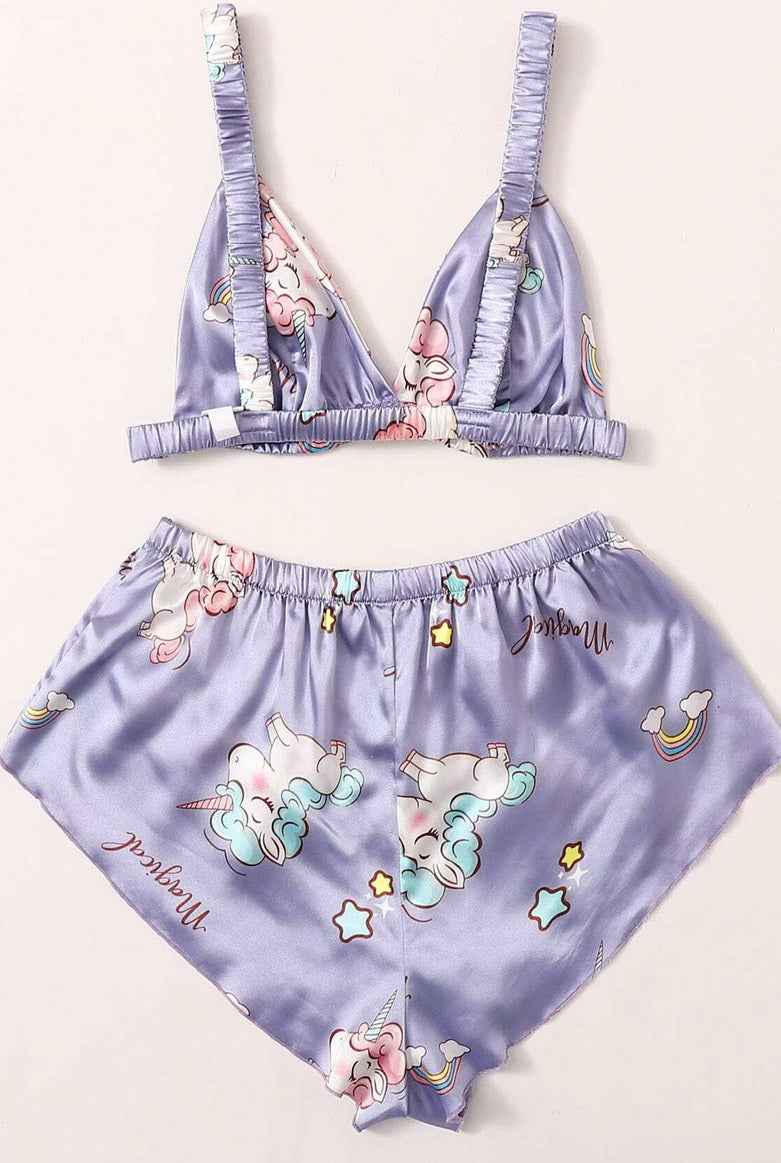 Satin Bralet And Short PJ Night Set - Image 4