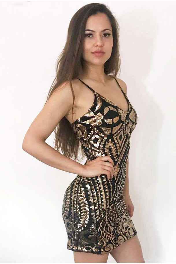 Sequin Strappy Mini Dress - Image 3