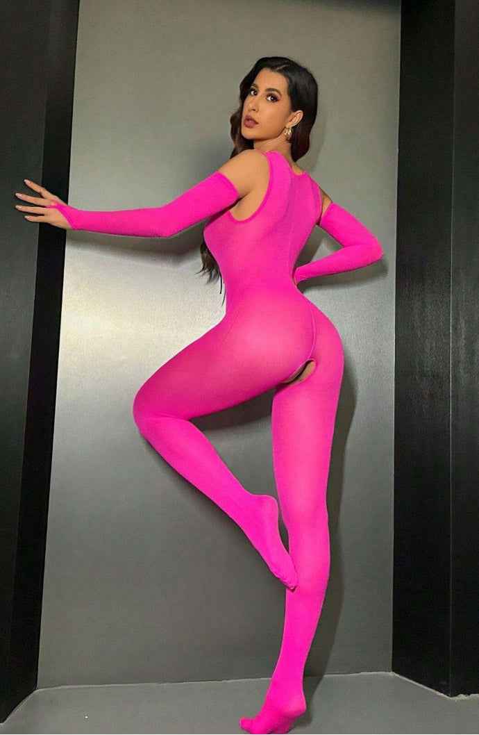 Sexy Pink Crotchless Bodystockings - Image 4