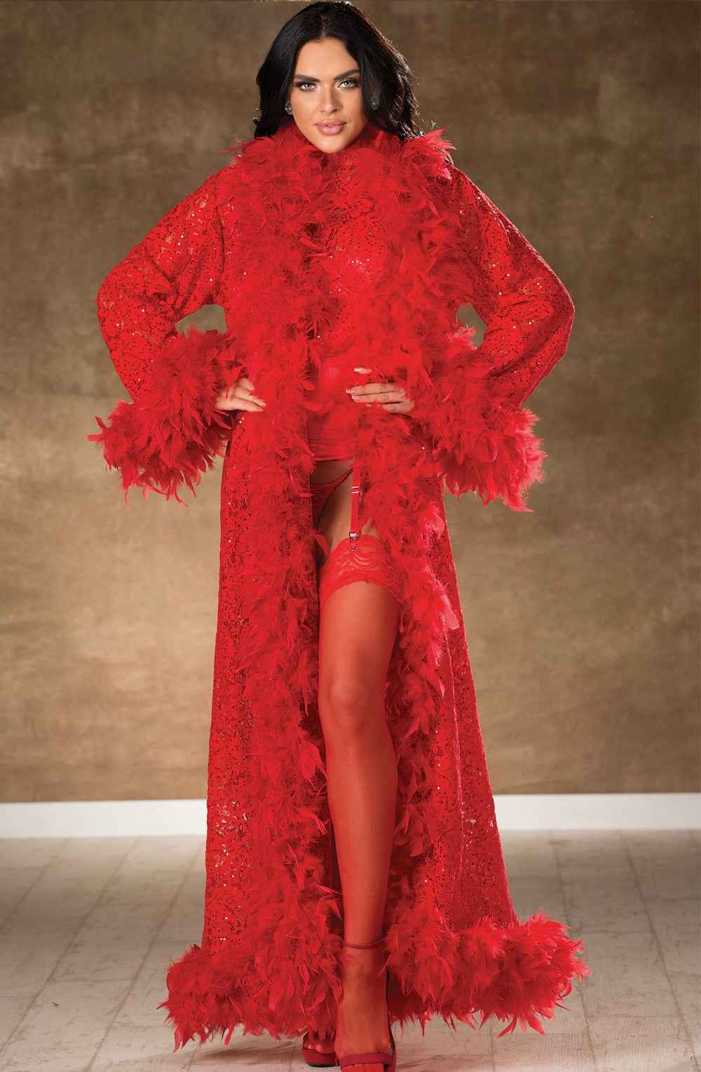 Shirley of Hollywood SoH-HS 90026 Stockings Red One Size - Image 2