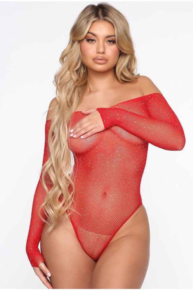 Sparkle Bright Rhinestone Teddy - Red - Image 3