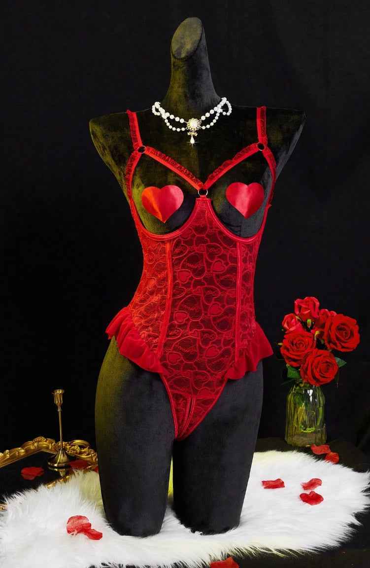 Valentine Crotchless Sexy Teddy - Image 4