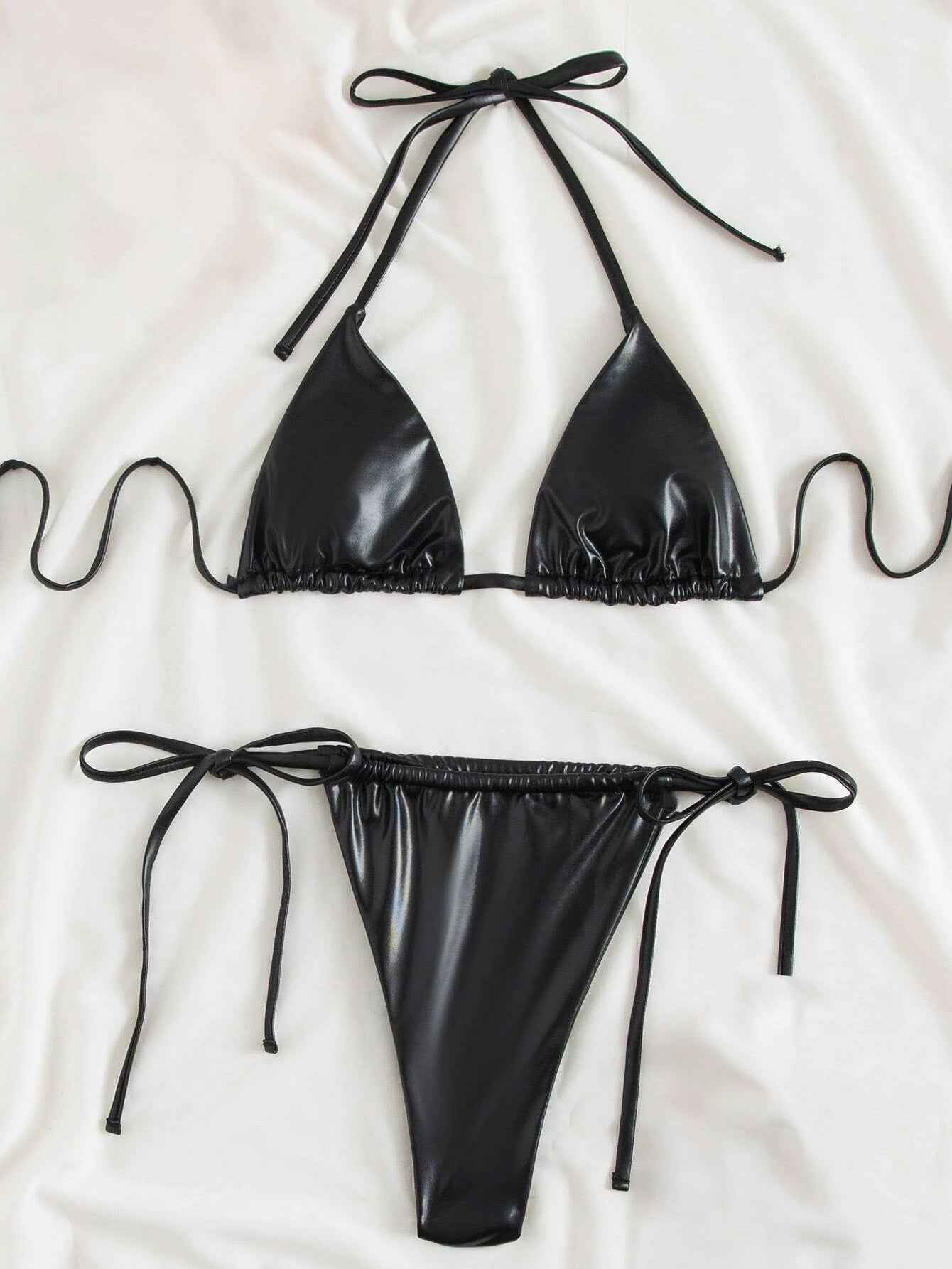 Wet Look Bikini Set - Image 3