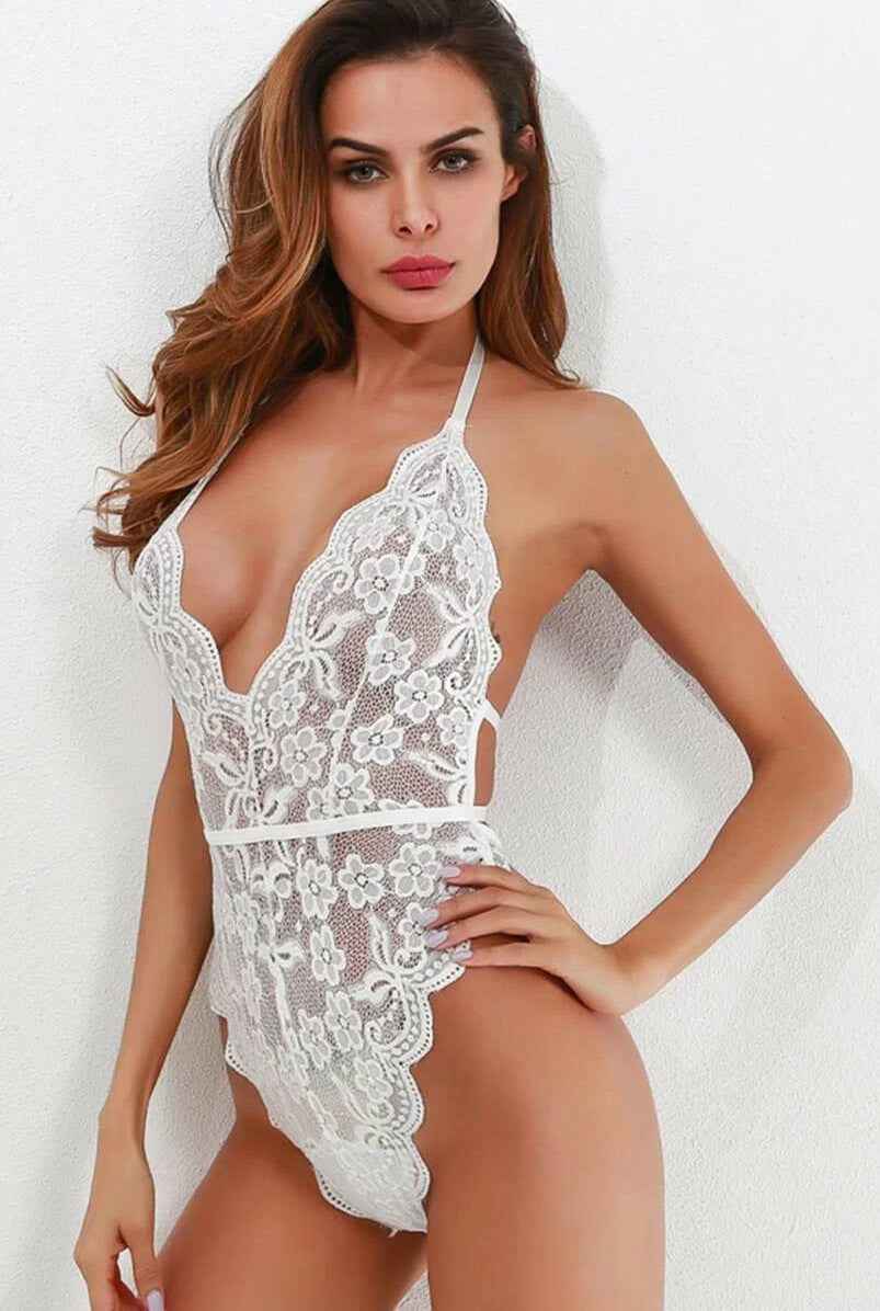 White Lace Bodysuit Teddy